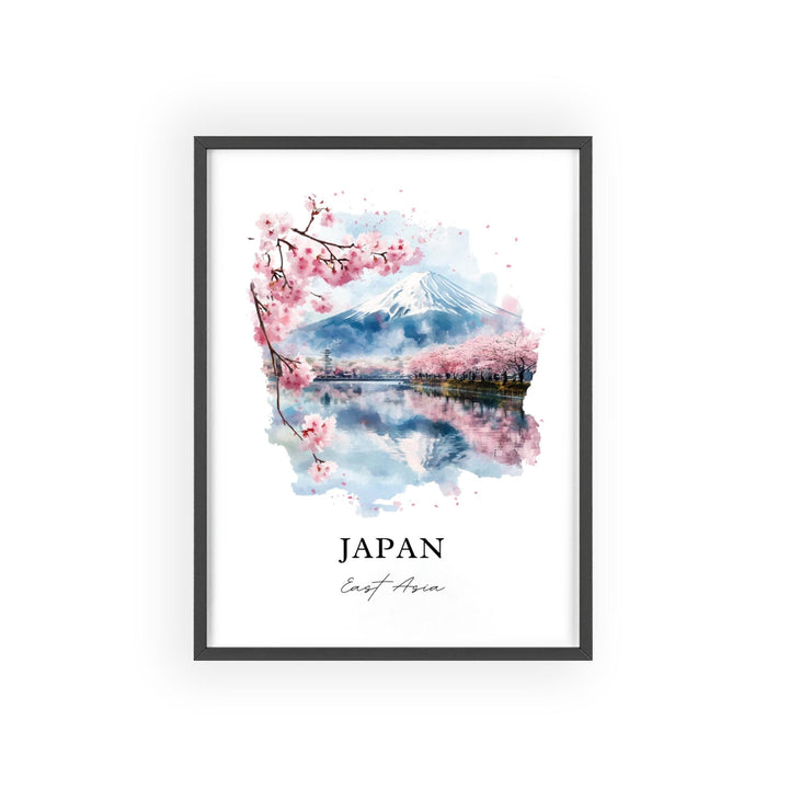 Japan Wall Art, Cherry Blossoms Print, Japan Watercolor Art, Japan Gift, Travel Print, Travel Poster, Housewarming Gift