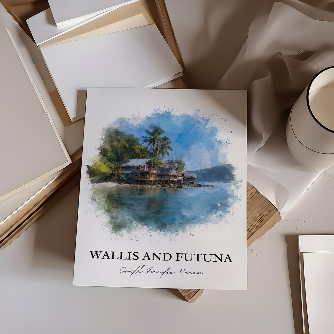 Wallis and Futuna Art, South Pacific Print, Wallis and Futuna Artwork, Wallis Futuna Gift, Travel Print, Travel Poster, Housewarming Gift