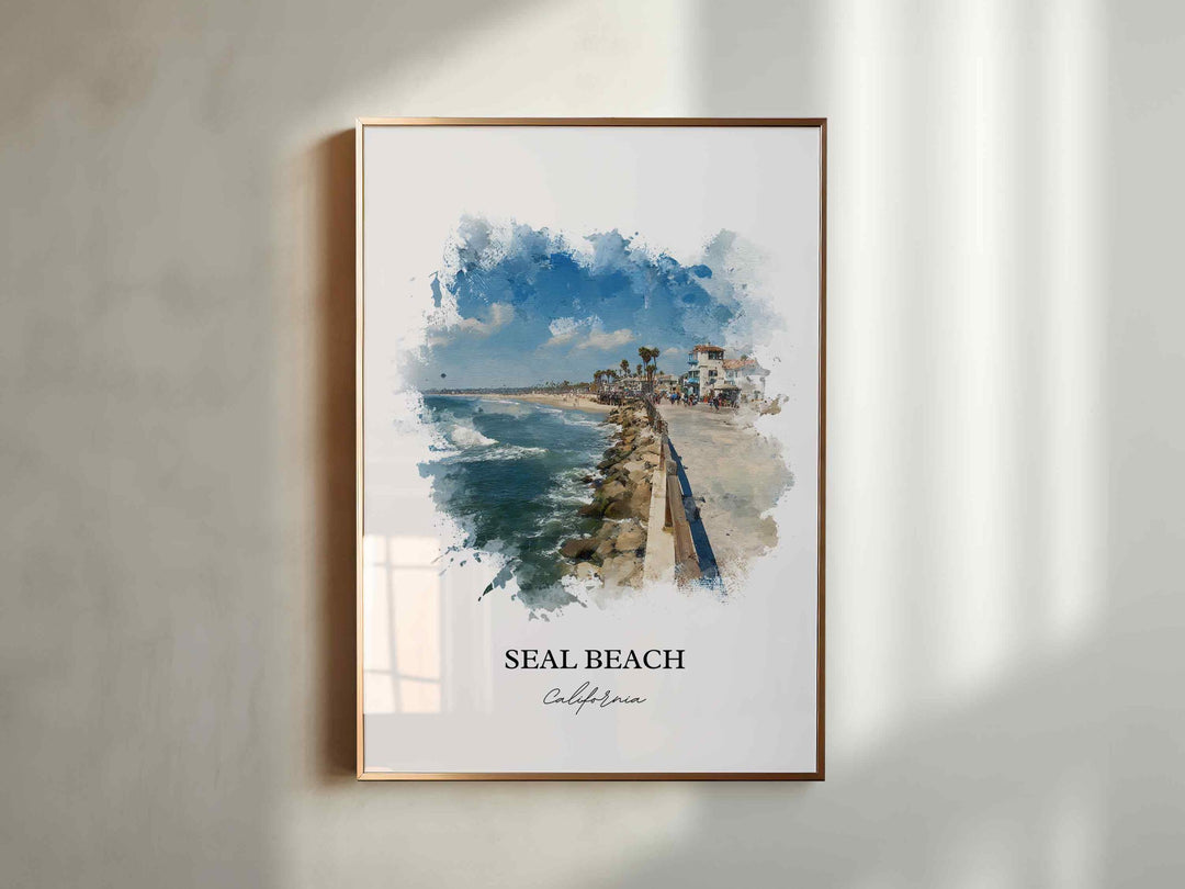 Seal Beach, California – Watercolor Art Print