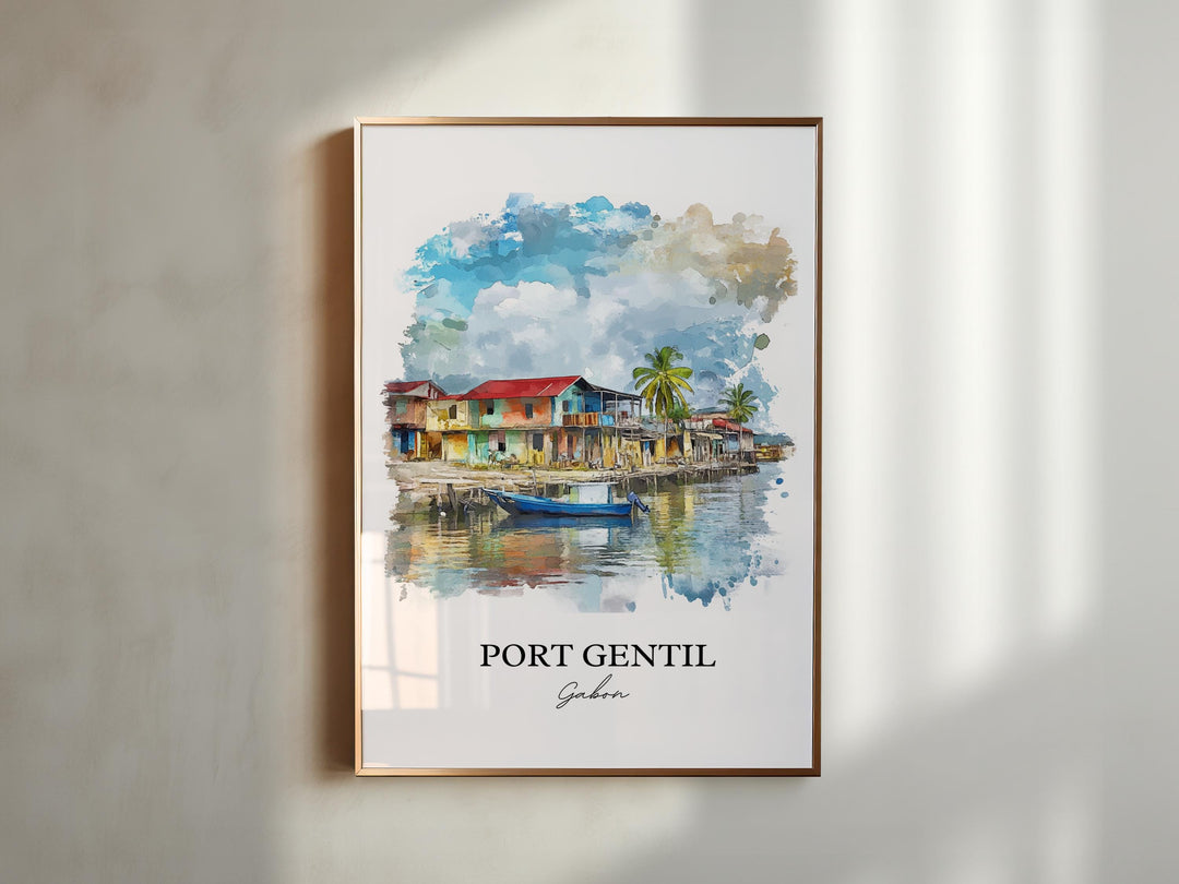 Port-Gentil, Gabon – Watercolor Art Print