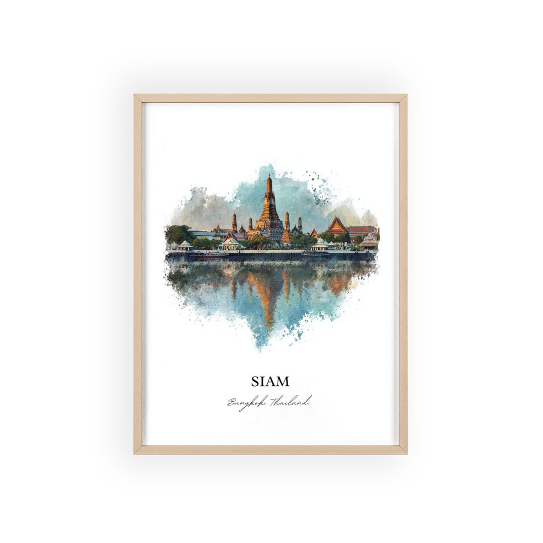 Siam Bangkok Wall Art, Bangkok Print, Bangkok Watercolor Art, Bangkok Thailand Gift, Thailand Print, Travel Poster, Housewarming Gift
