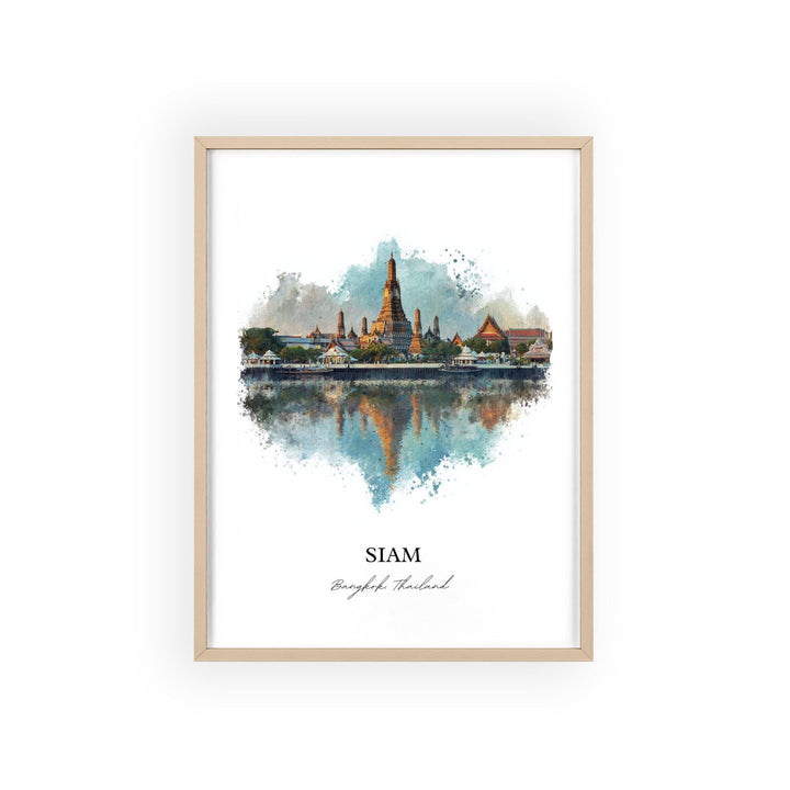 Siam Bangkok Wall Art, Bangkok Print, Bangkok Watercolor Art, Bangkok Thailand Gift, Thailand Print, Travel Poster, Housewarming Gift