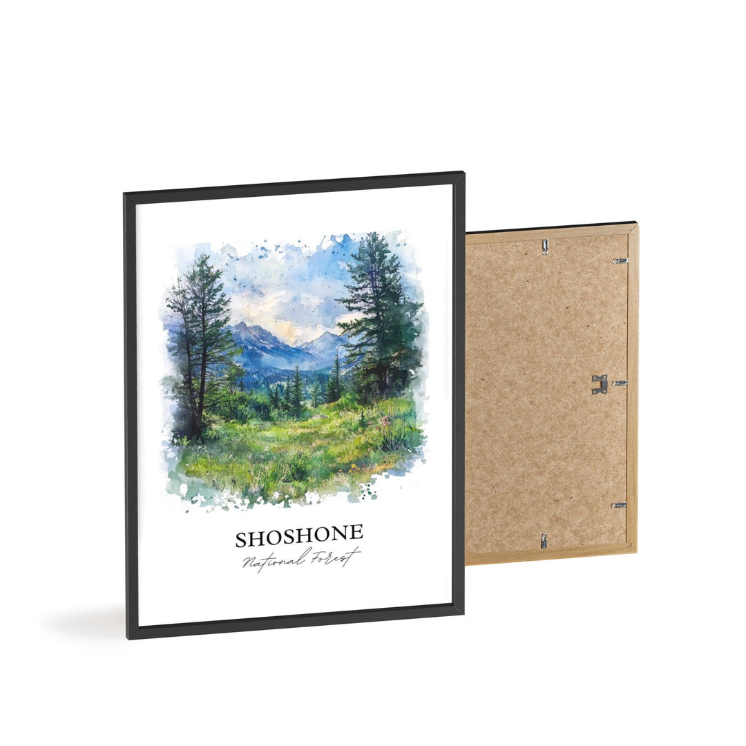 Shoshone National Forest Art, Cody Wyoming Print, Wyoming Watercolor Art, Shoshone WY Gift, Travel Print, Travel Poster, Housewarming Gift