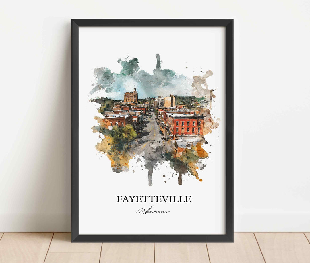 Fayetteville, Arkansas – Watercolor Art Print