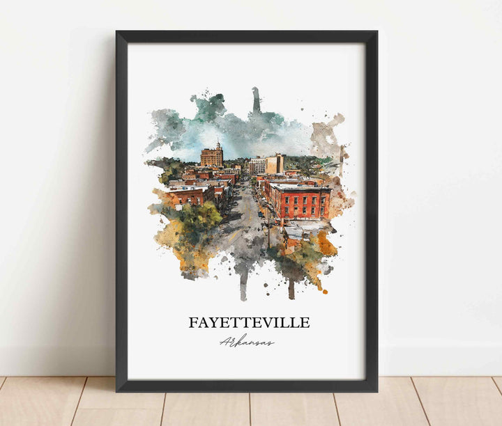 Fayetteville, Arkansas – Watercolor Art Print