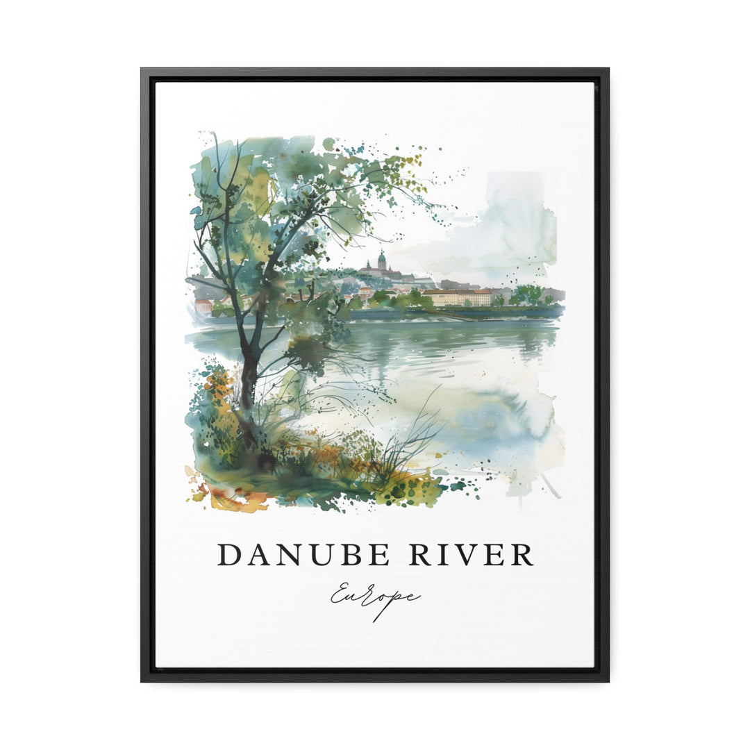 Danube River Art, Danube River Print, Danube River Watercolor Art, Danube River Europe Gift,