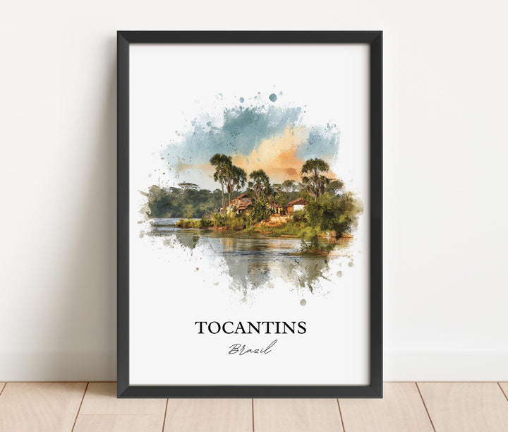 Tocantins Brazil Wall Art, Tocantins Brazil Print, Brazil Watercolor Art, Brazil Gift, Brazil Travel Print, Travel Poster, Housewarming Gift