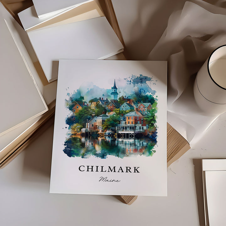 Chilmark MA Wall Art, Marthas Vineyard Print, Chilmark Watercolor Art, Chilmark MA Gift,
