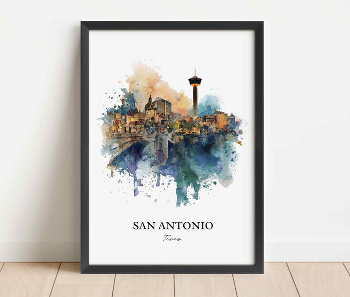 San Antonio, Texas – Watercolor Art Print