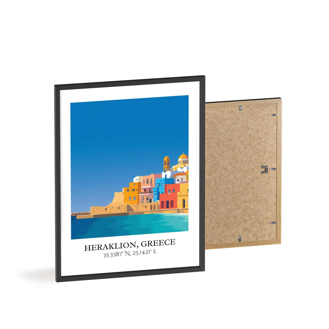 Heraklion Art, Heraklion Greece Retro Travel Art, Greece Home Decor, Greece Gift, Heraklion Travel Art, Travel Prints, Housewarming Gift