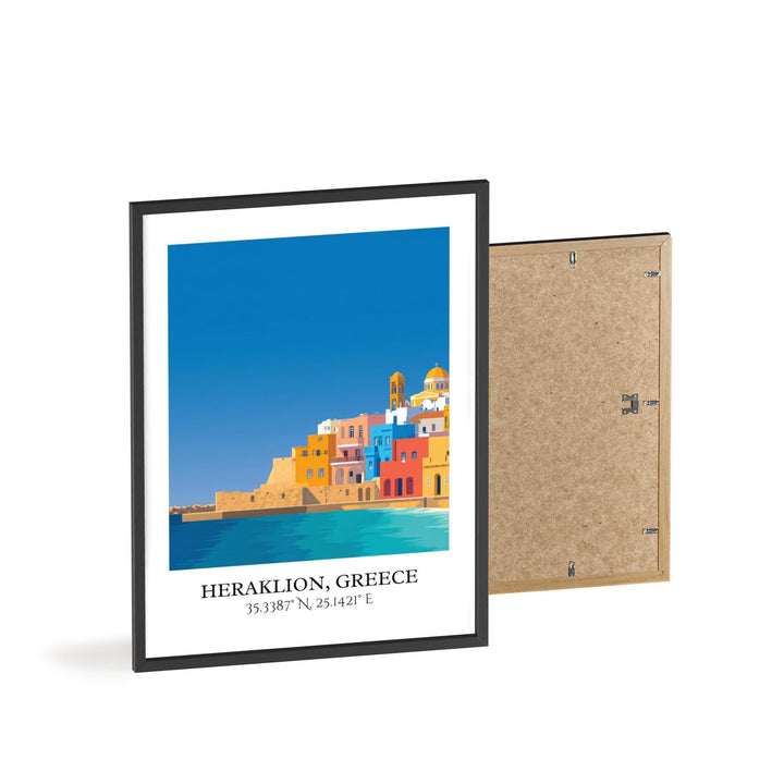 Heraklion Art, Heraklion Greece Retro Travel Art, Greece Home Decor, Greece Gift, Heraklion Travel Art, Travel Prints, Housewarming Gift