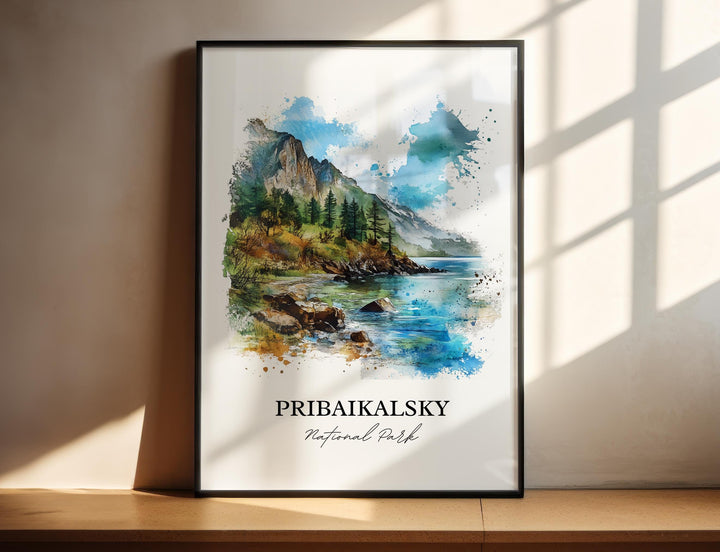 Pribaikalsky National Park Art, Lake Baikal Print, Siberia Artwork, Pribaikalsky Park Gift, Travel Print, Travel Poster, Housewarming Gift