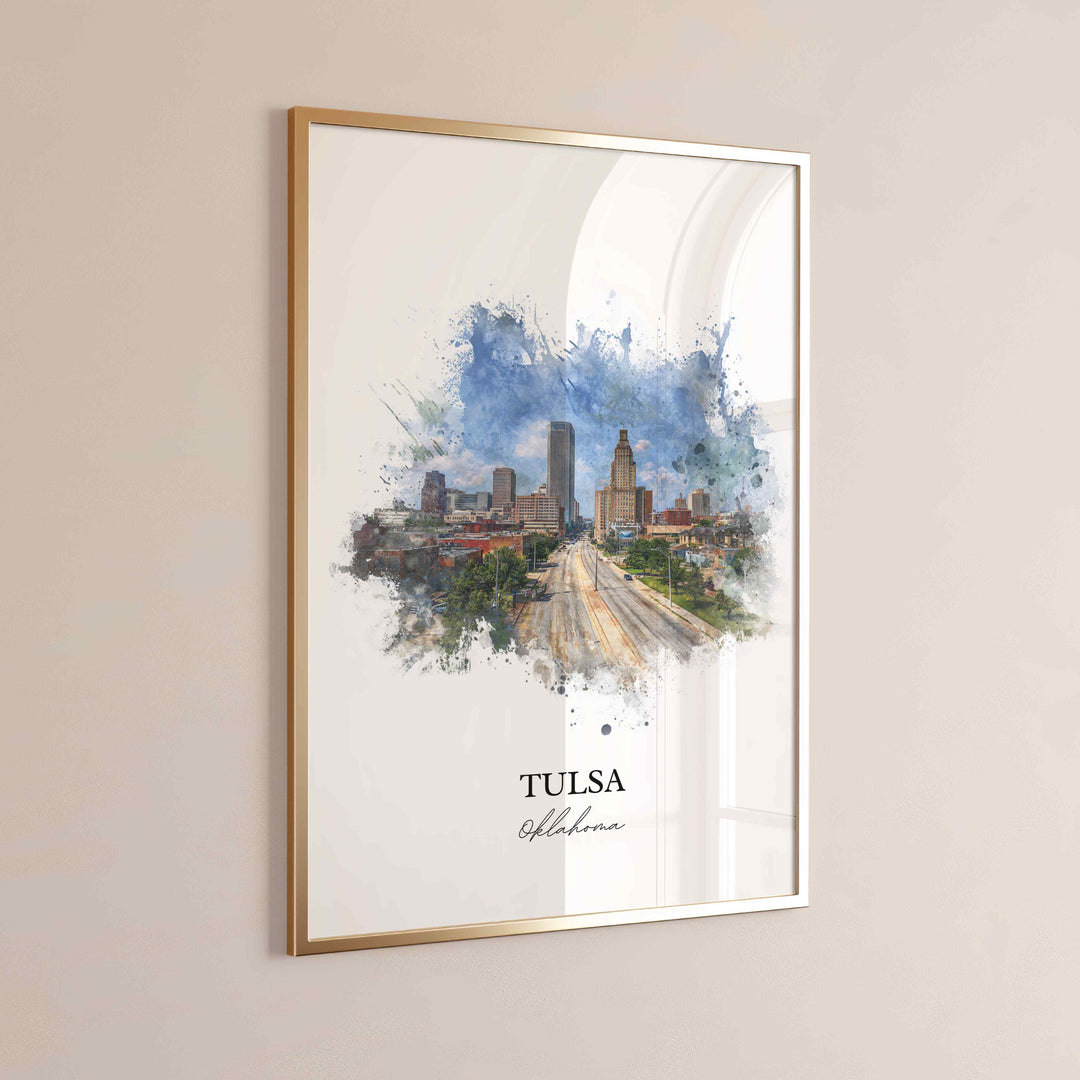 Tulsa, Oklahoma – Watercolor Art Print