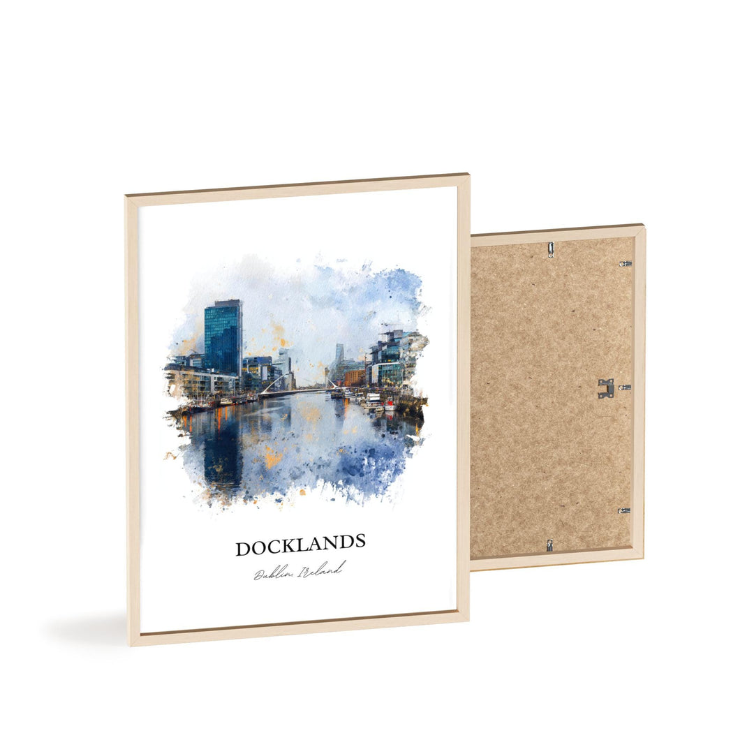 Dublin Docklands, Ireland – Watercolor Art Print