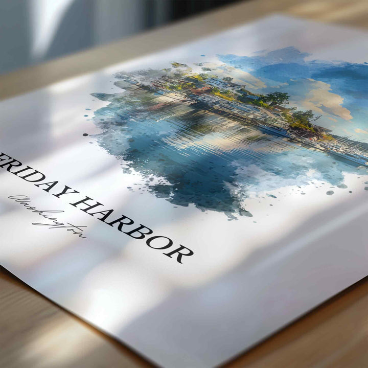 Friday Harbor, WA – Watercolor Art Print