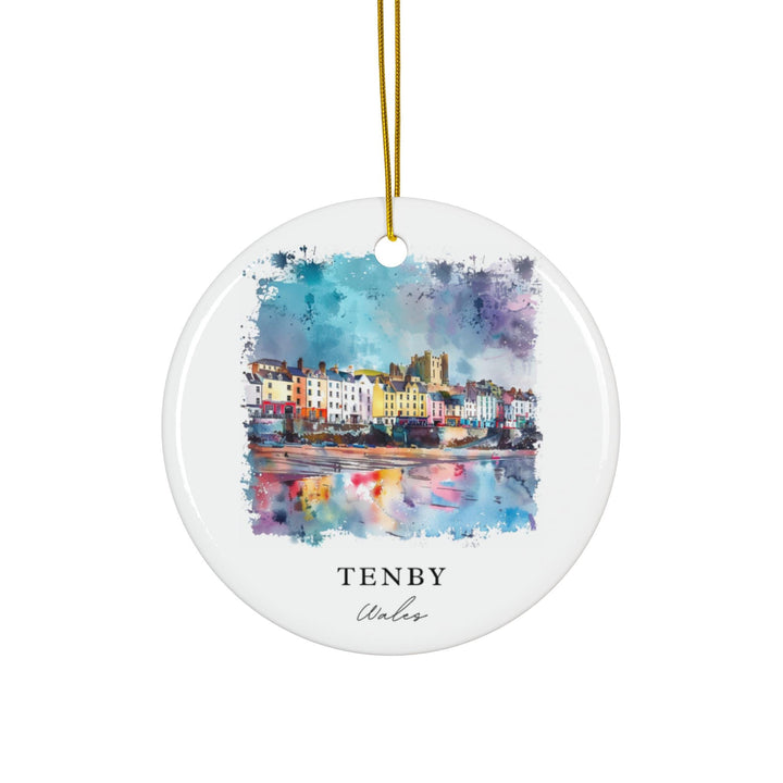 Tenby Wales Ornament: Unique Tenby Souvenir, Tenby Xmas Decor, and Authentic Tenby Wales Christmas Gift