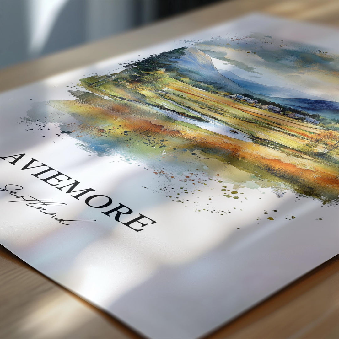Aviemore, Scotland – Watercolor Art Print