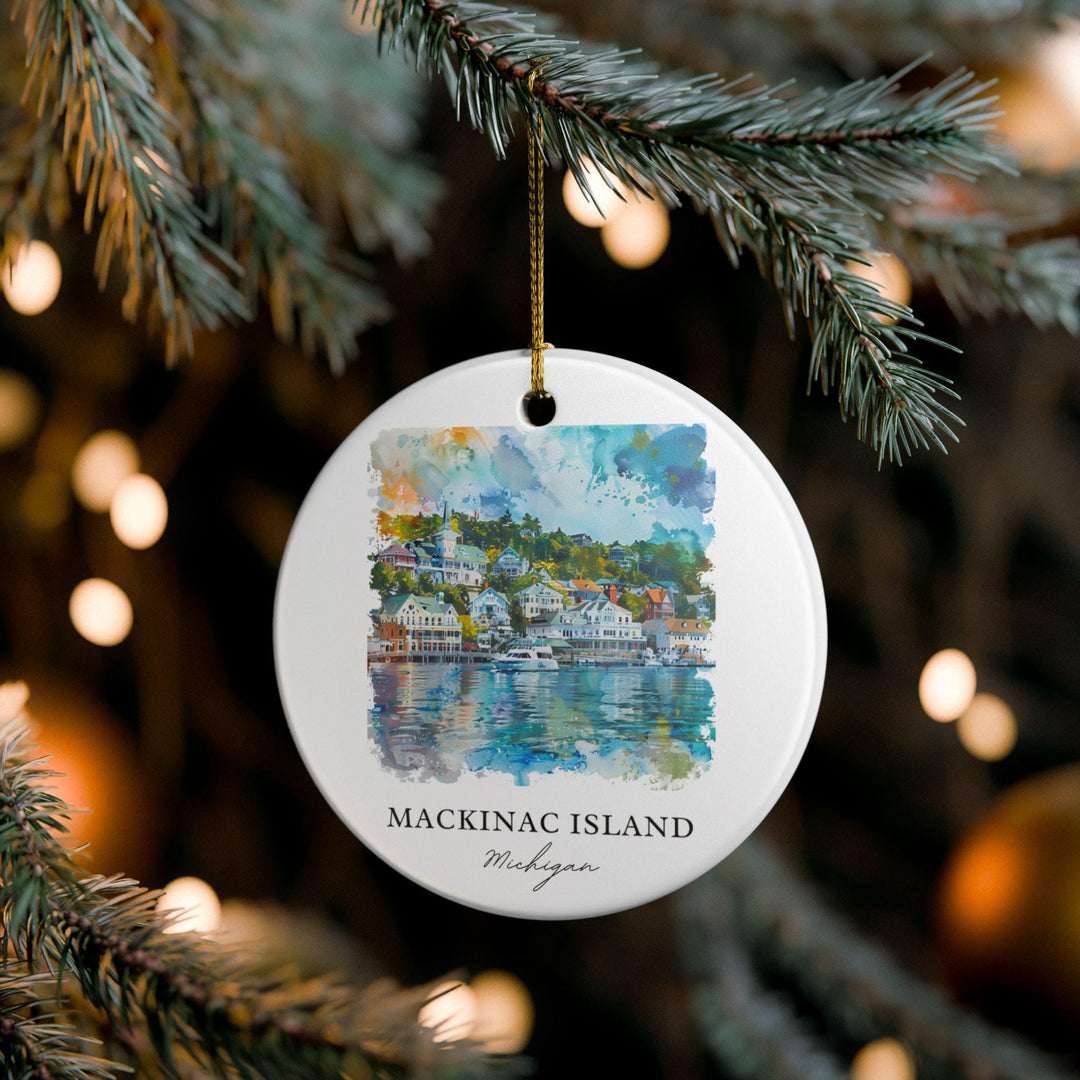 Mackinac Island Ornament: Unique Mackinac Souvenir, Mackinac Isl Xmas Decor, and Authentic Mackinac Island Gift