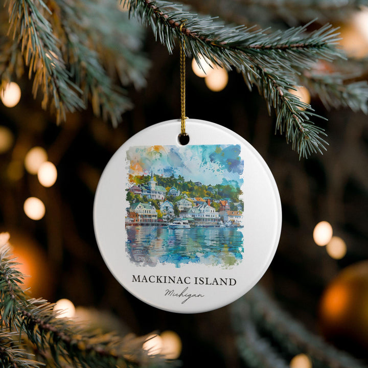 Mackinac Island Ornament: Unique Mackinac Souvenir, Mackinac Isl Xmas Decor, and Authentic Mackinac Island Gift