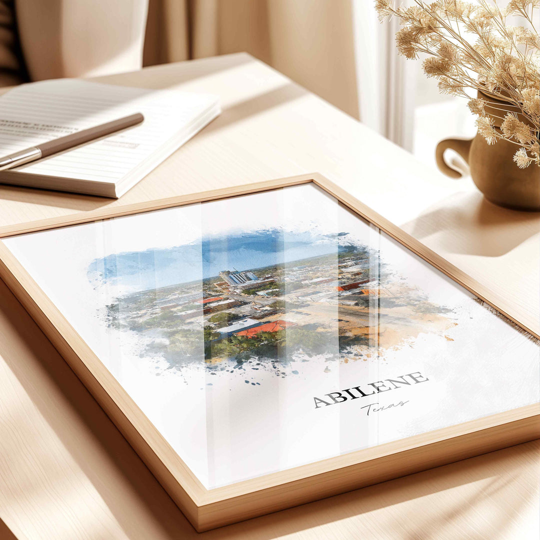 Abilene, Texas – Watercolor Art Print