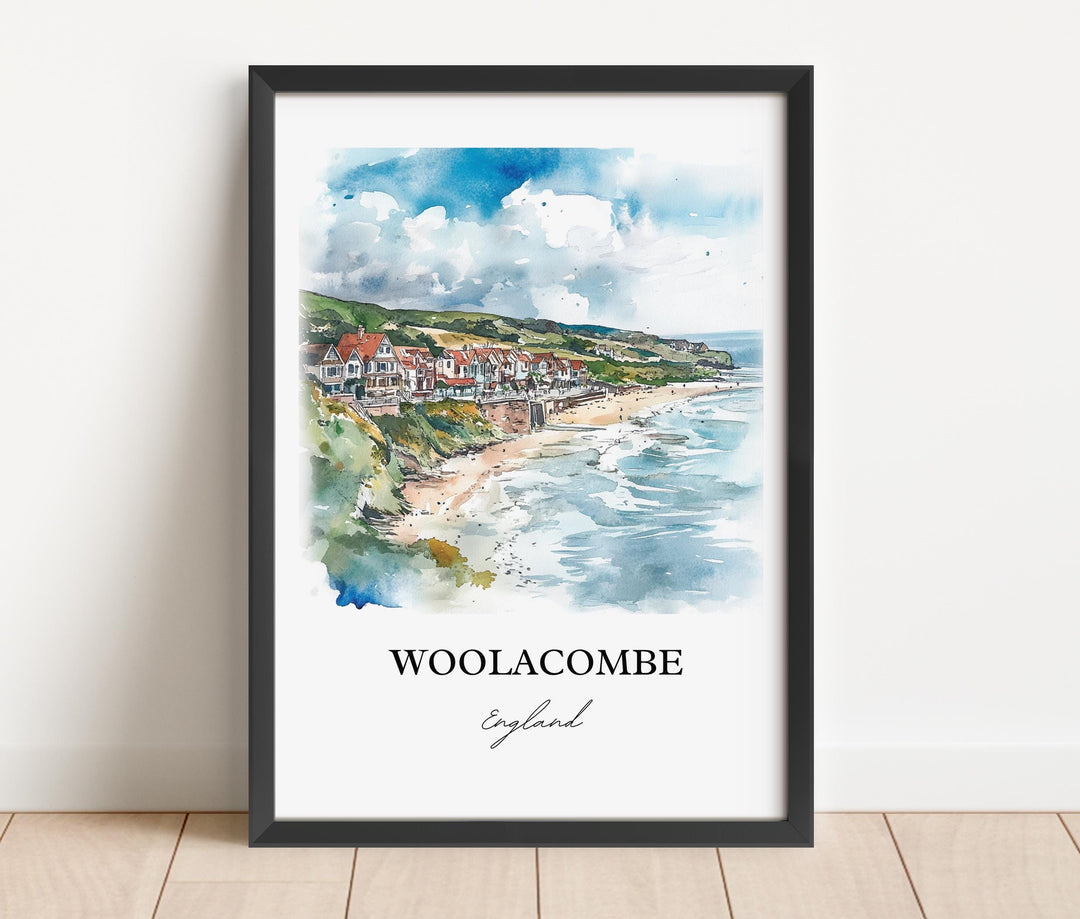 Woolacombe, England – Watercolor Art Print