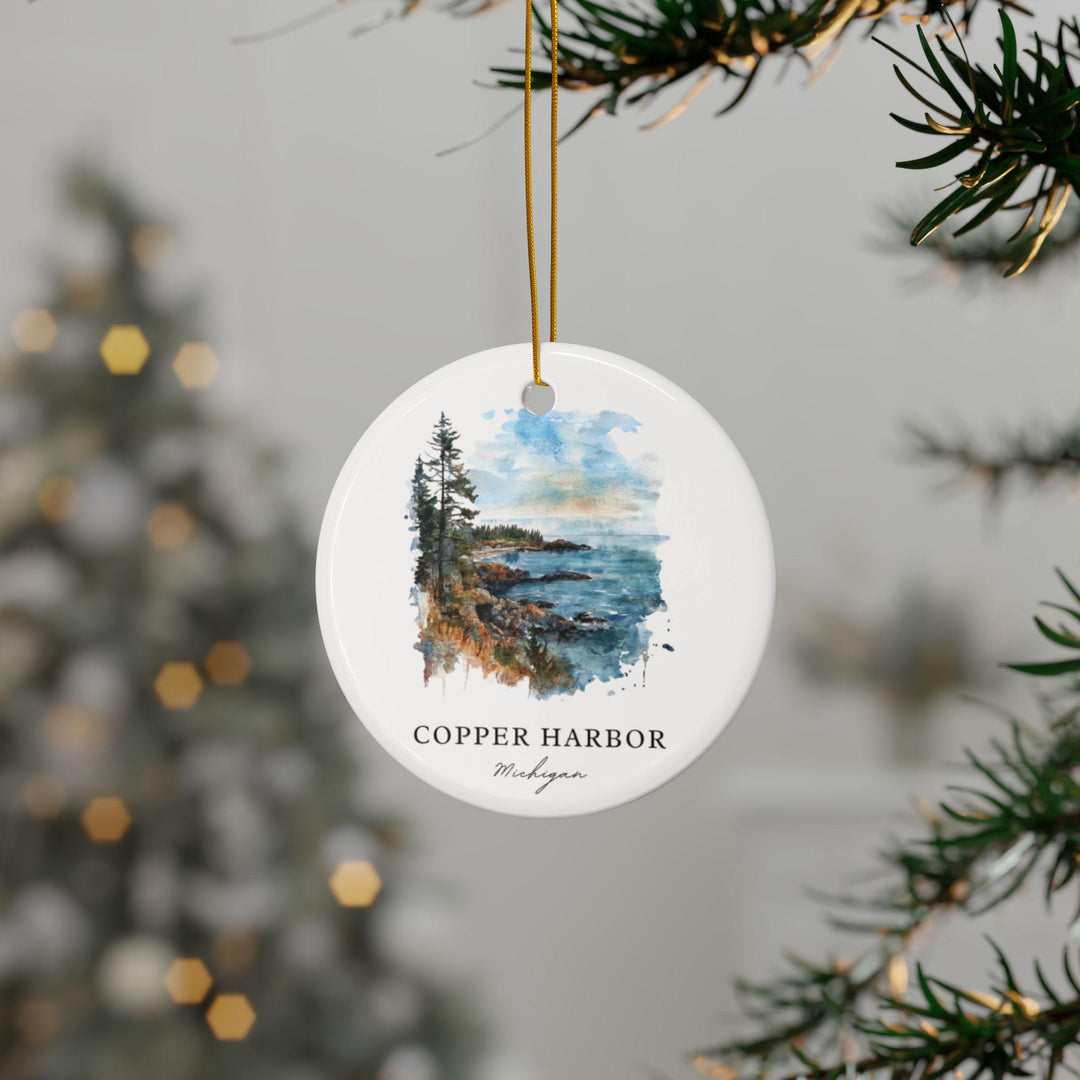 Copper Harbor MI Ornament: Unique Michigan Souvenir, Copper Harbor Xmas Decor, and Authentic Michigan Gift