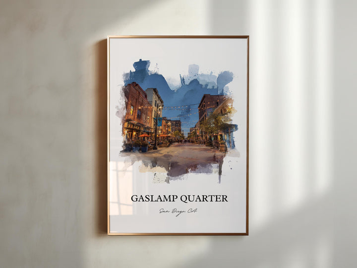 Gaslamp Quarter, San Diego – Watercolor Art Print