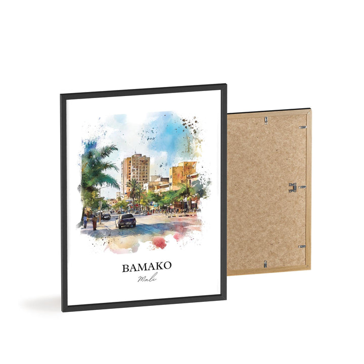 Bamako Mali Wall Art, Bamako Print, Mali Watercolor Art, Bamako Mali Gift, Travel Print, Travel Poster, Housewarming Gift