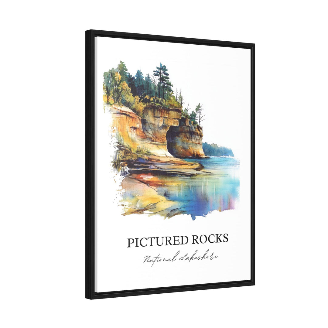 Pictured Rocks Lakeshore Wall Art, Alger County Print, Michigan Artwork, Pictured Rocks Gift, Travel Print, Travel Poster, Housewarming Gift