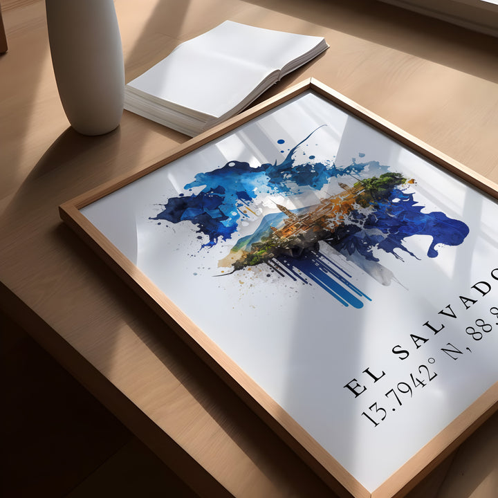 El Salvador, Central America – Watercolor Art Print