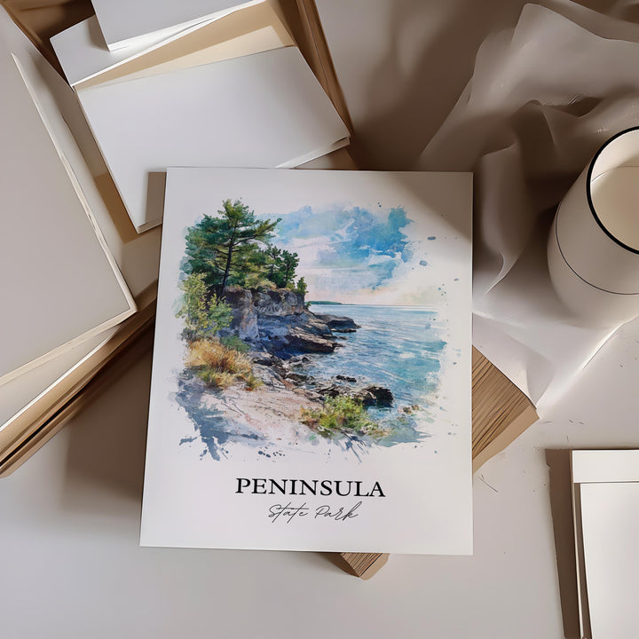 Peninsula State Park Art, Door County Print, Wisconsin Artwork, Peninsula State Park Gift, Travel Print, Travel Poster, Housewarming Gift
