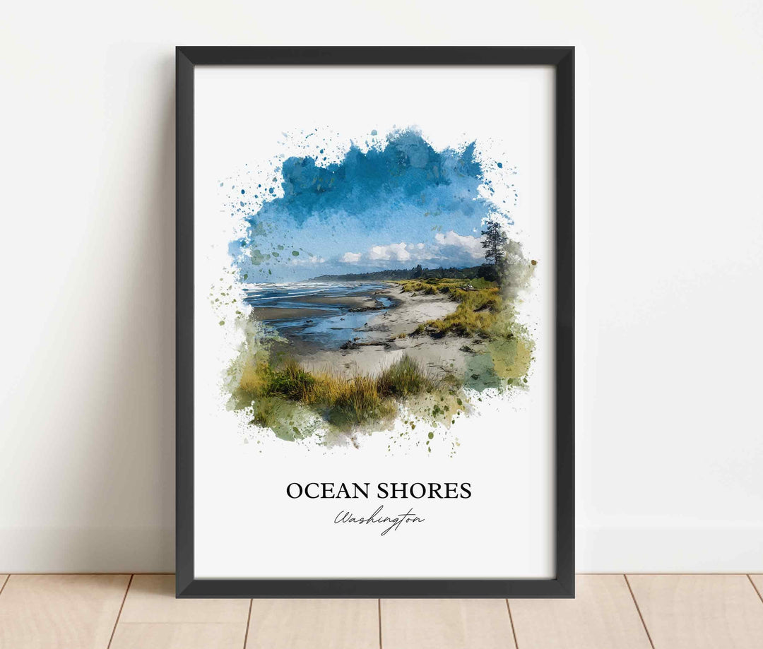 Ocean Shores, Washington – Watercolor Art Print