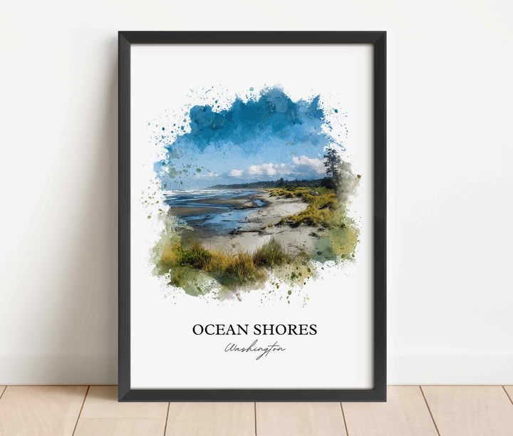 Ocean Shores, Washington – Watercolor Art Print