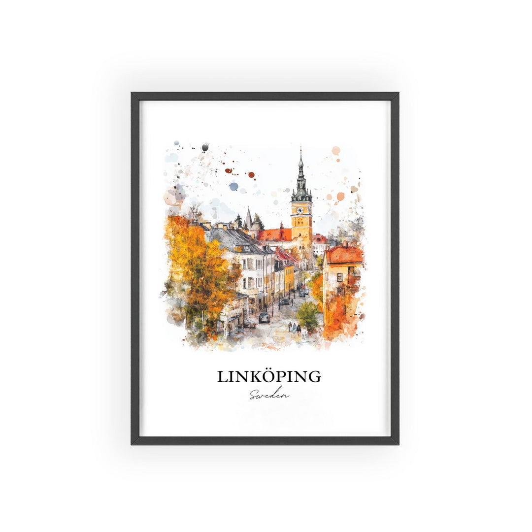 Linköping Travel Print Wall Art Linköping Wall Hanging Home Décor Linköping Gift Art Lovers Sweden Art Lover Gift Linköping Poster