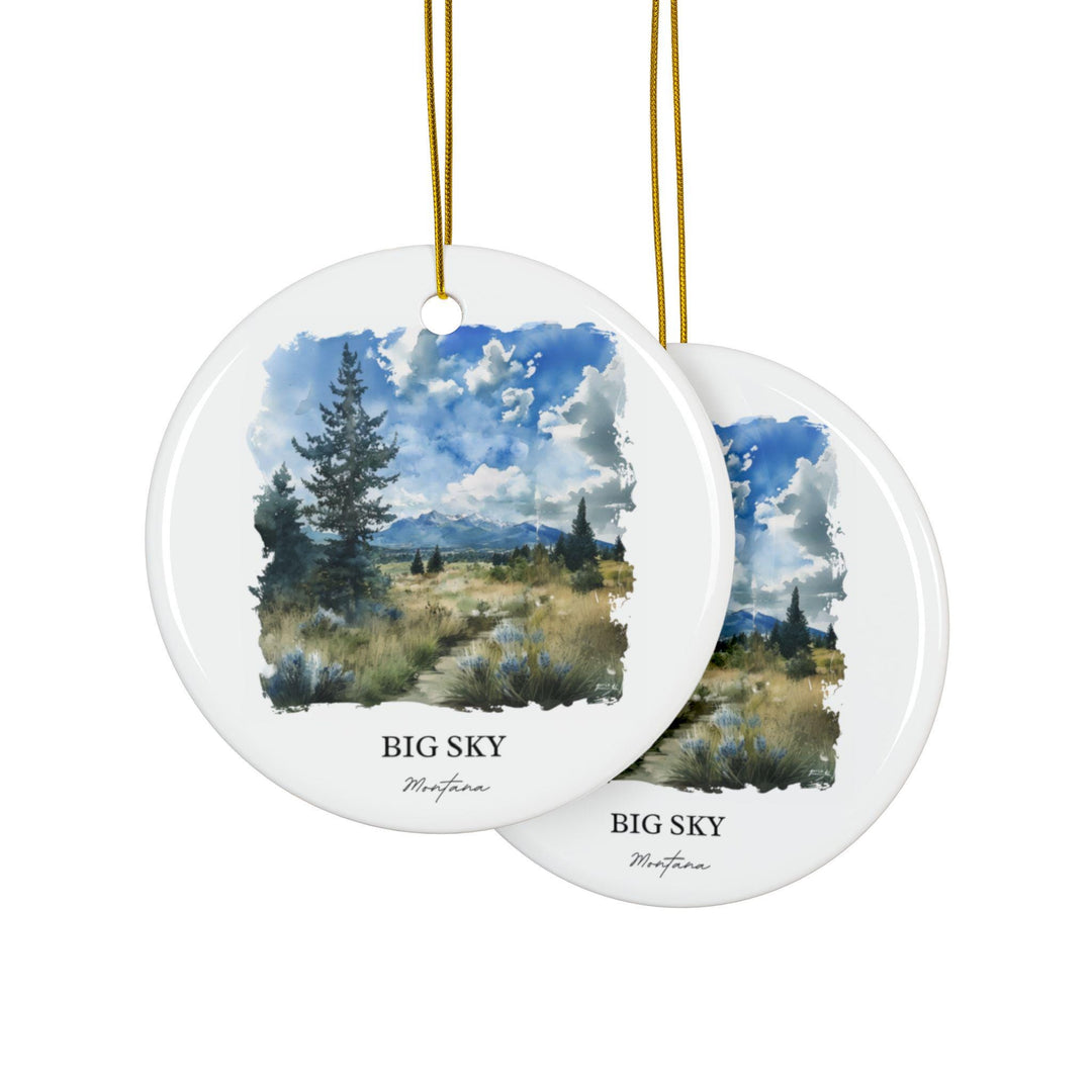 Big Sky Montana Ornament: Unique Big Sky MT Souvenir, Big Sky Xmas Decor, and Authentic Montana Gift