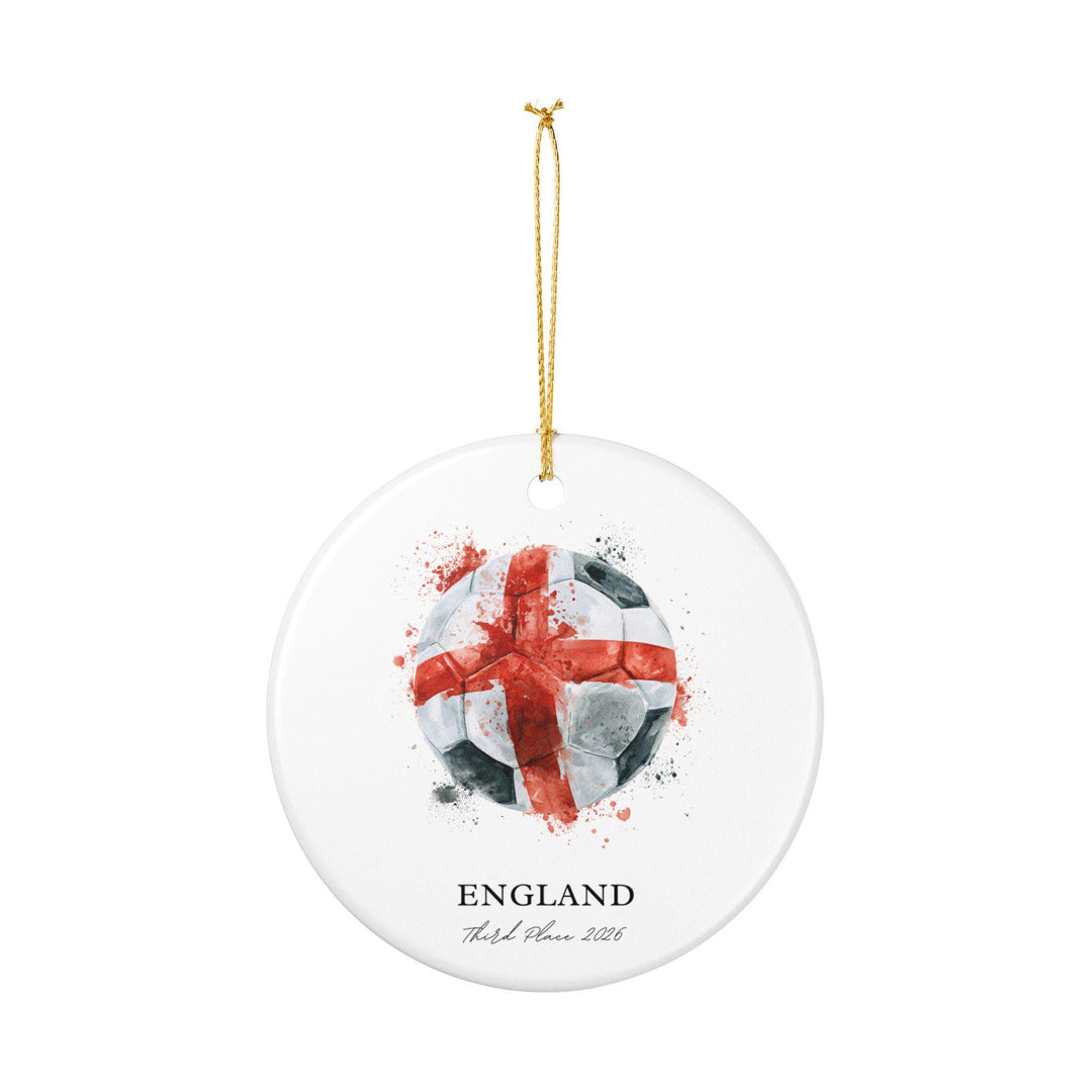 England Soccer Ornament 2026 | Third Place Football Fan Keepsake, England Christmas Ornament