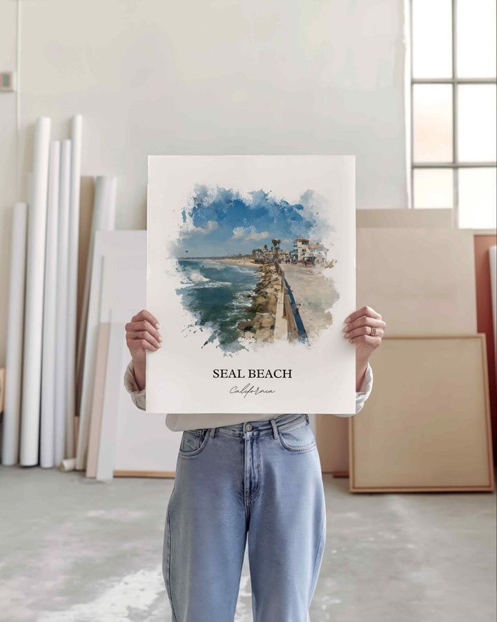 Seal Beach, California – Watercolor Art Print