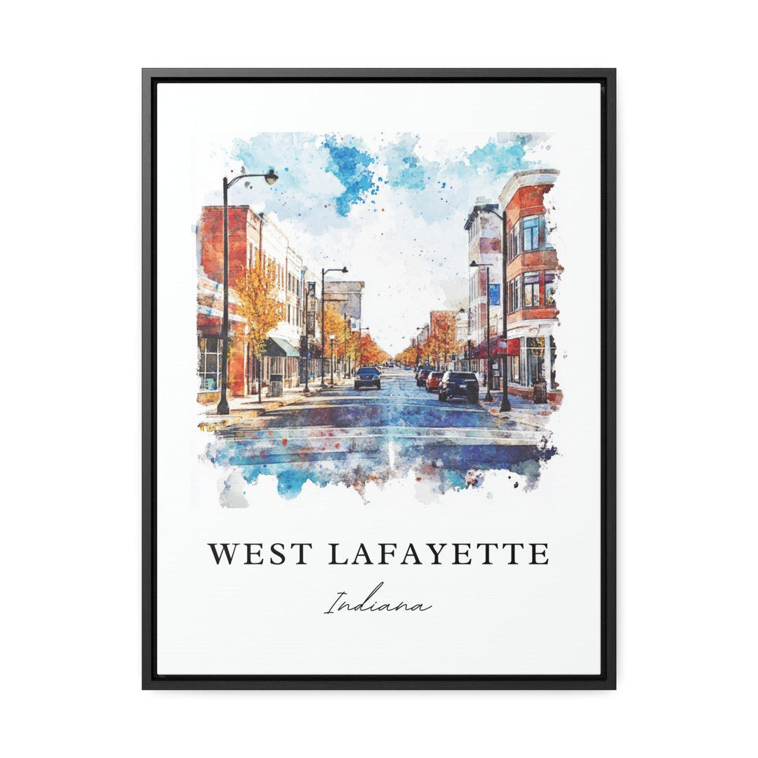 West Lafayette IN Art, West Lafayette Print, W Lafayette Watercolor, Purdue University Gift, Travel Poster, Housewarming Gift