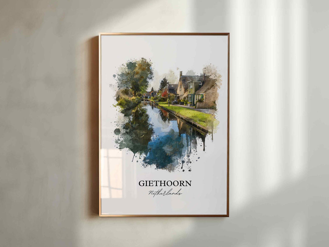 Giethoorn, Netherlands – Watercolor Art Print
