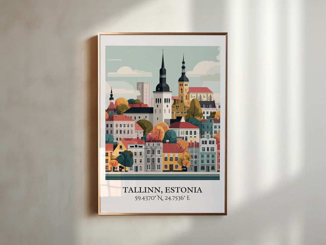 Tallinn Estonia Art, Tallinn Retro Travel Art, Tallinn Estonia Decor, Estonia Gift, Estonia Travel Art, Travel Prints, Housewarming Gift