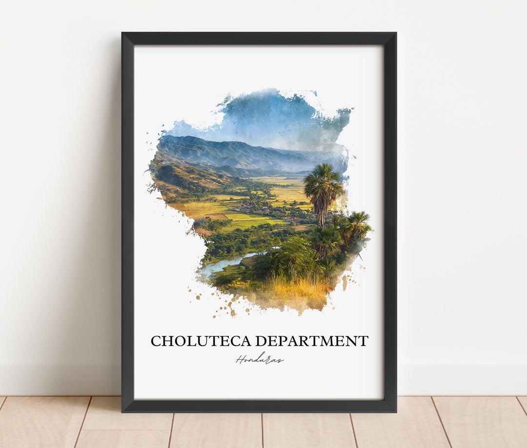 Choluteca Dept Wall Art, Choluteca Print, Honduras Watercolor Art, Honduras Gift, Honduras Travel Print, Travel Poster, Housewarming Gift