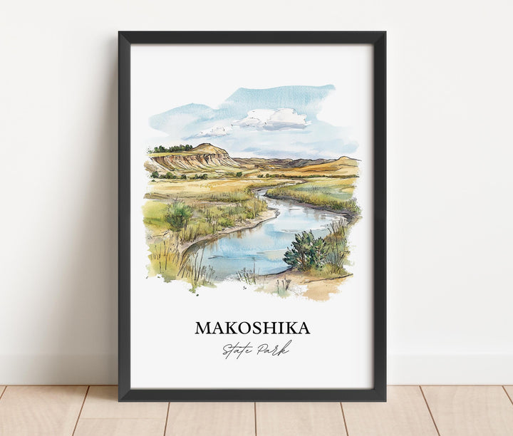 Makoshika State Park Art, Glendive MT Print, Montana Watercolor Art, Makoshika Park Gift, Travel Print, Travel Poster, Housewarming Gift