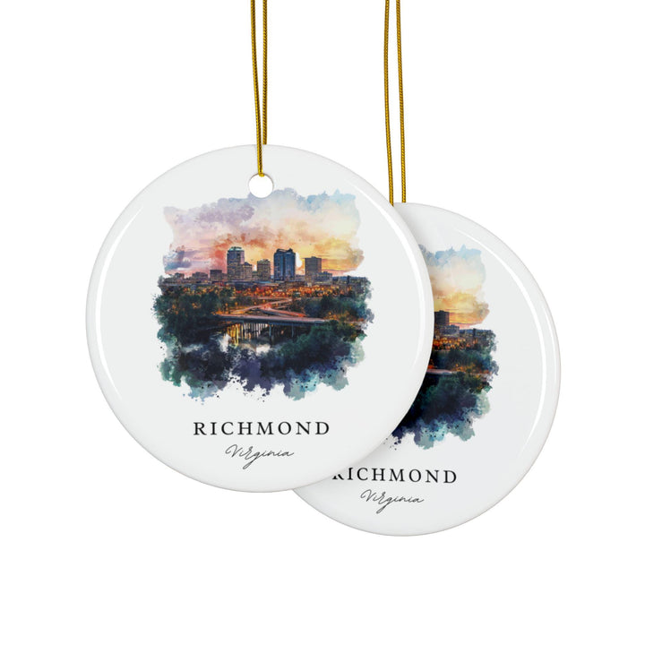 Richmond Virginia Ornament: Unique Virginia Souvenir, Virginia Christmas Decor, Richmond VA Gift