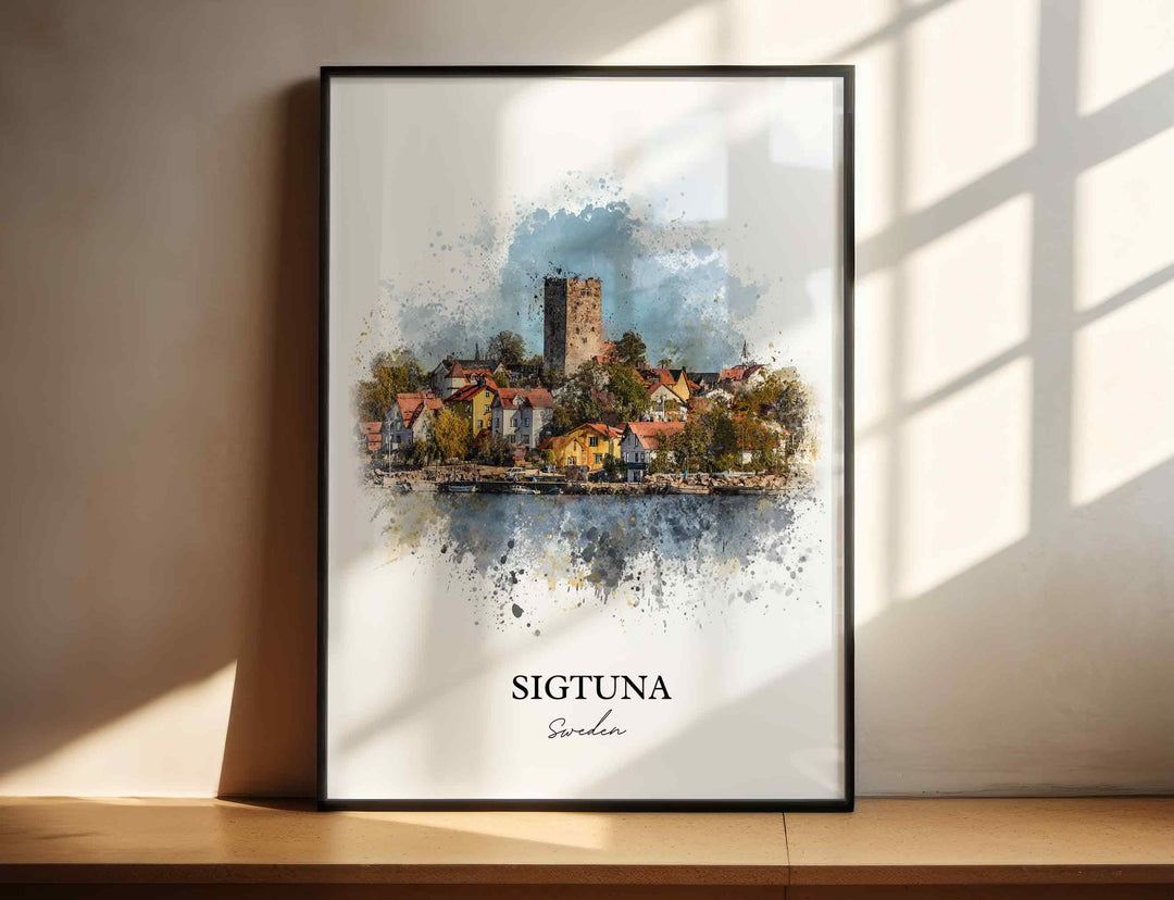 Sigtuna, Sweden – Watercolor Art Print