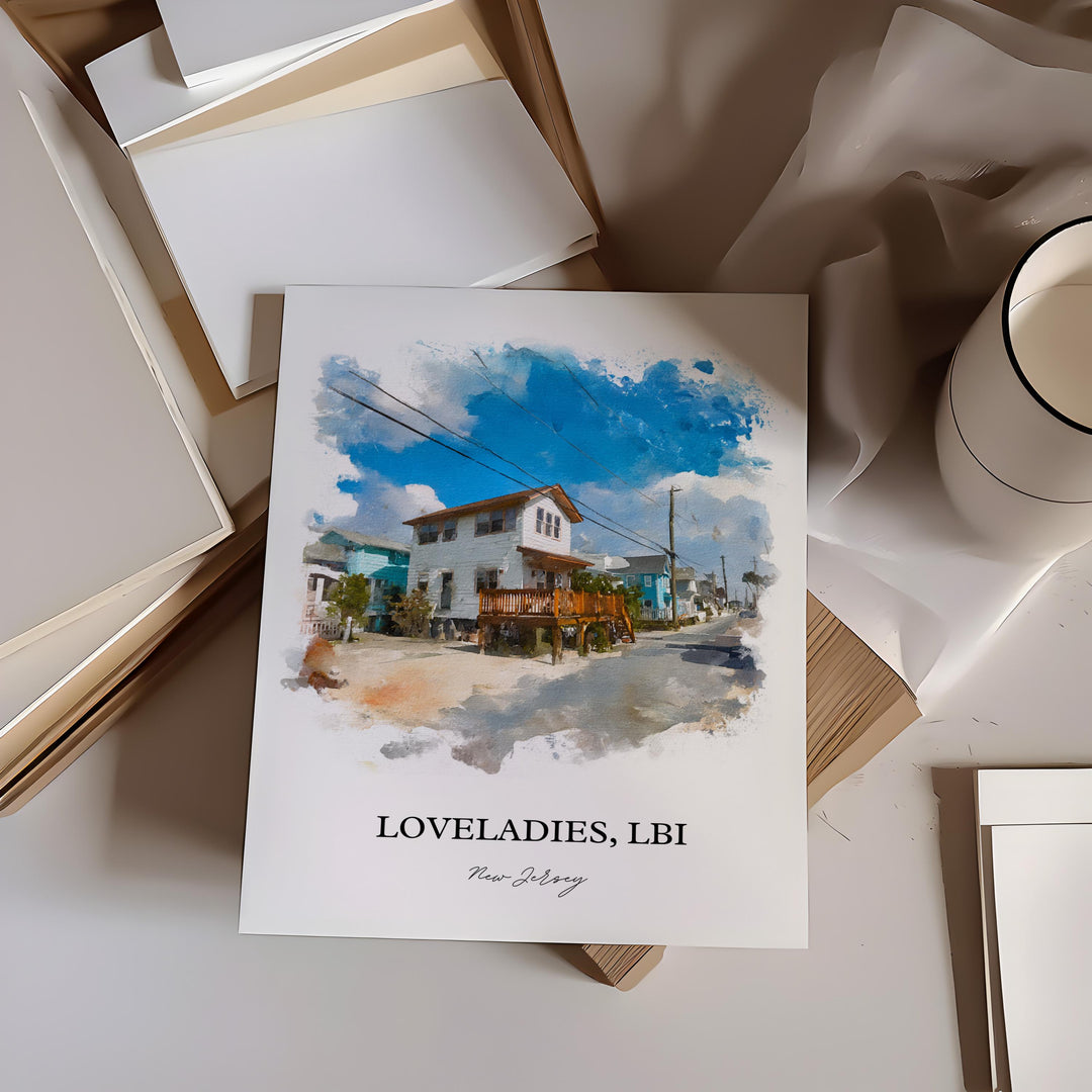 Loveladies, New Jersey – Watercolor Art Print