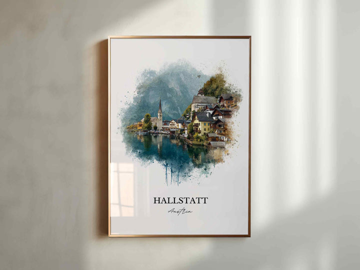 Hallstatt, Austria – Watercolor Art Print