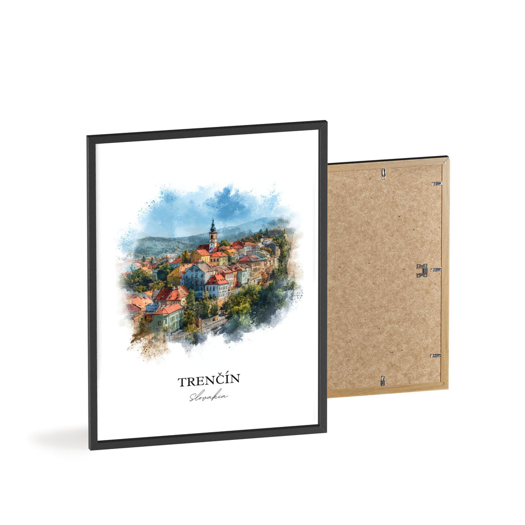 Trencin, Slovakia – Watercolor Art Print
