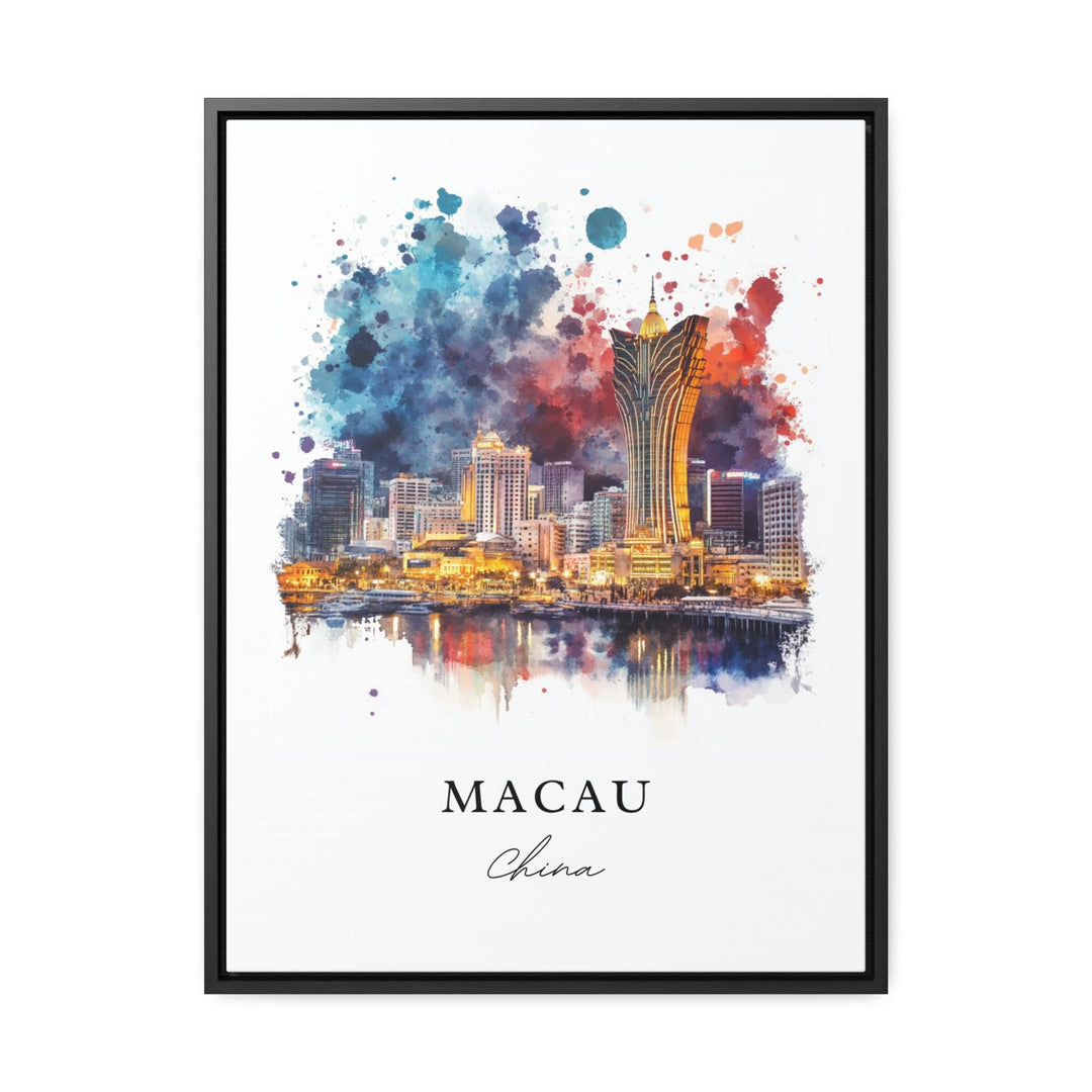 Macau Wall Art, Macau Print, Macau China Watercolor Art, Macau Gift,