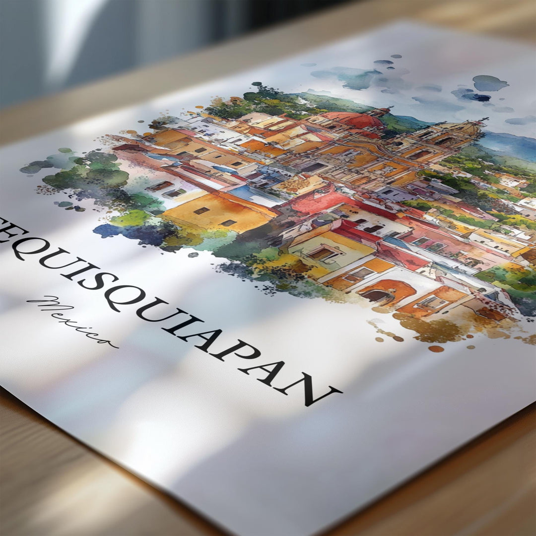 Tequisquiapan Wall Art, Querétaro Print, Mexico Watercolor Art, Tequisquiapan Gift, Travel Print, Travel Poster, Housewarming Gift
