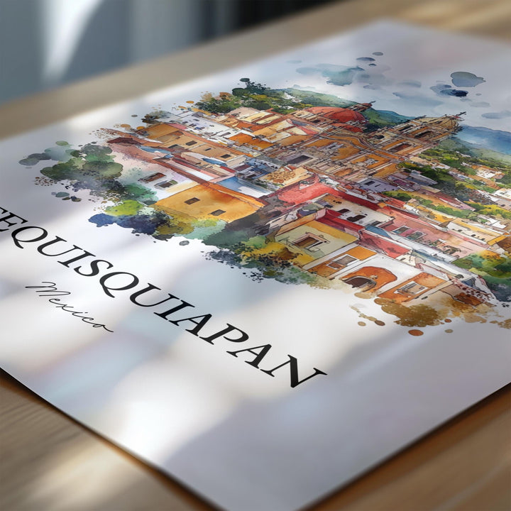 Tequisquiapan Wall Art, Querétaro Print, Mexico Watercolor Art, Tequisquiapan Gift, Travel Print, Travel Poster, Housewarming Gift